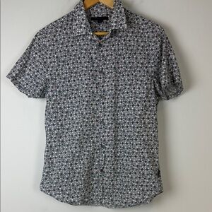 John Varvatos Black and White Geometric Shirt Size Small